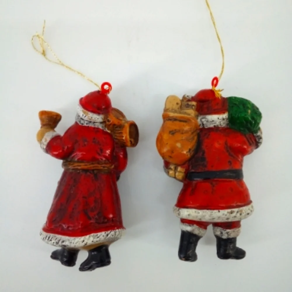 Vintage Set Santa Claus Ornaments Noel Christmas